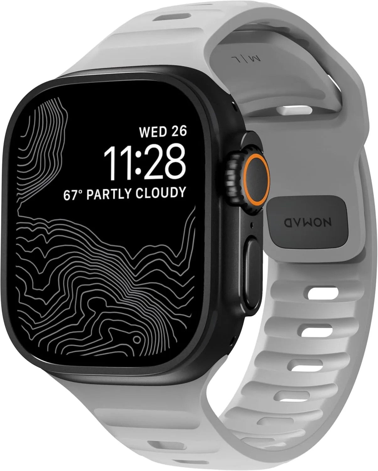 NOMAD Sport Band V2 | Unisex, Sport Loop Watch Band | Fluororubber, Black, 22mm, 42/44/45/49mm, Waterproof