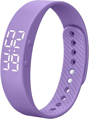 Non-Bluetooth Fitness Tracker Watch Pedometer Digital Step Counter Calorie Counter Distance Activity Tracker Alarm LED Sports Fitness Watch with IP65 Water Resistance