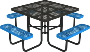 Norwood Commercial Furniture Open Air Series Heavy Duty Portable Square Surface Mount, 46-Inch Outdoor Picnic Table