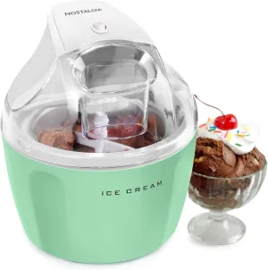 Nostalgia Electric Ice Cream Maker - Old Fashioned Soft Serve Ice Cream Machine Makes Frozen Yogurt or Gelato in Minutes - Fun Kitchen Appliance - Modern Style - Jadeite - 1.5 Quart