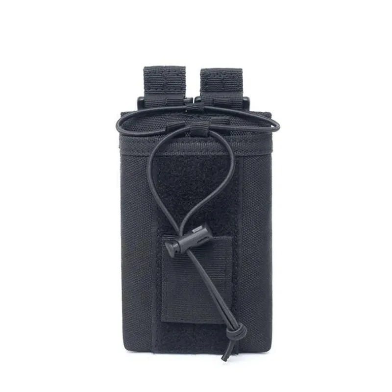 Nylon Tactical Molle Radio Pouch - Adjustable Holder for Walkie Talkie and Small Devices