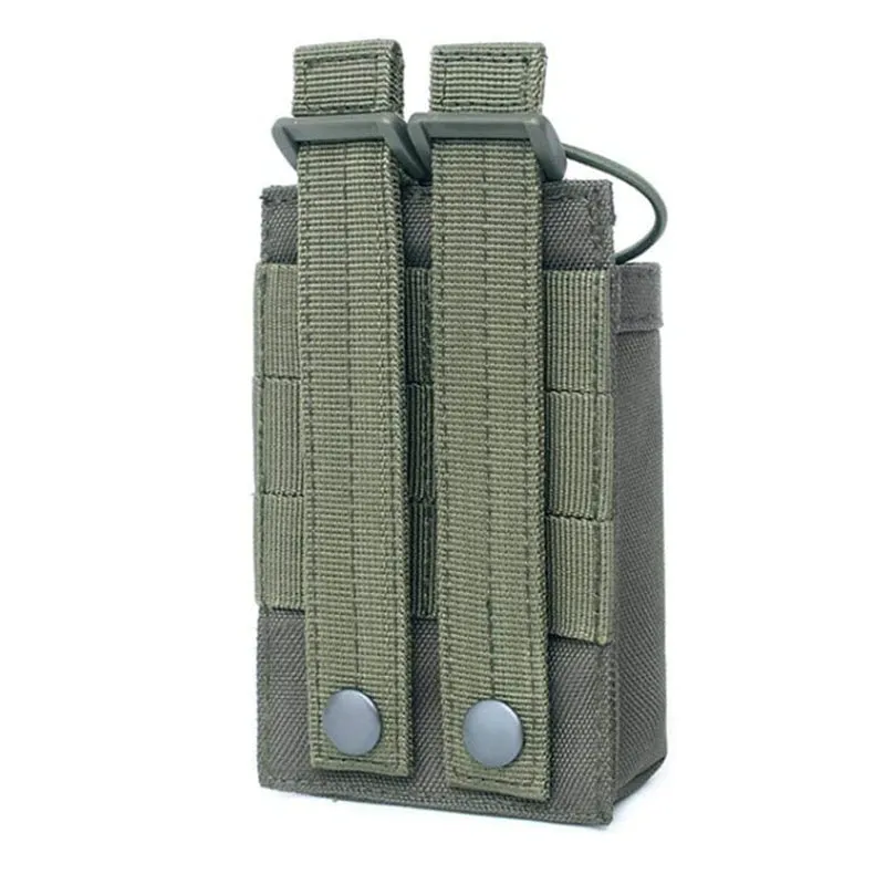 Nylon Tactical Molle Radio Pouch - Adjustable Holder for Walkie Talkie and Small Devices
