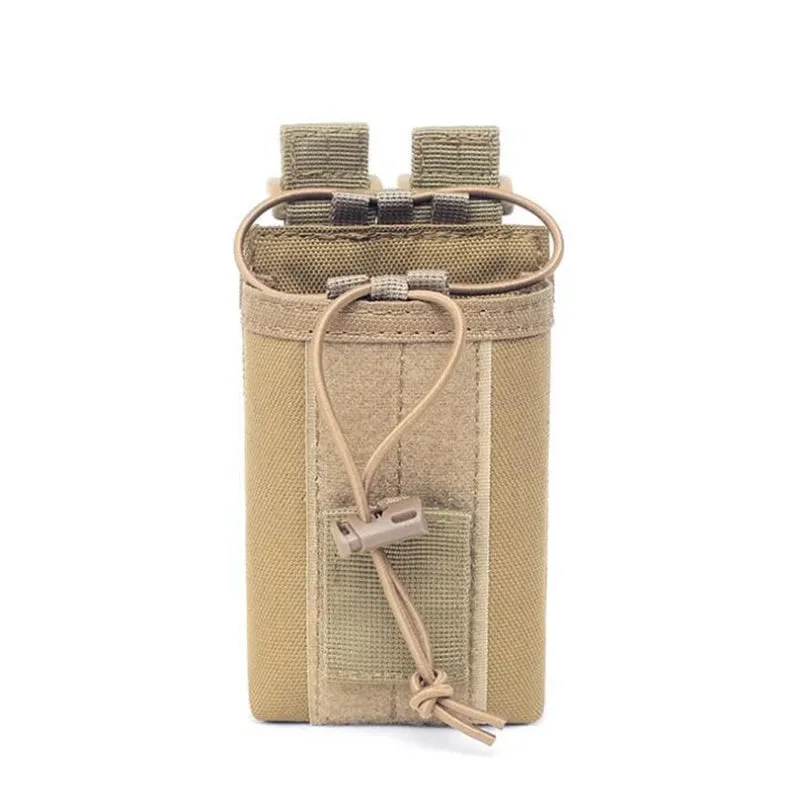 Nylon Tactical Molle Radio Pouch - Adjustable Holder for Walkie Talkie and Small Devices