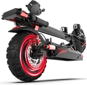Off-Road Electric Scooter Adults, 48V 18AH Battery, 1200W Motor, 11" All-Terrain Tires, Dual Suspension with Seat, 34 MPH Max Speed