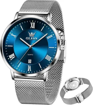 OLEVS Mens Gold Watches Analog Quartz Business Dress Watch Day Date Stainless Steel Classic Luxury Luminous Waterproof Casual Male Wrist Watches