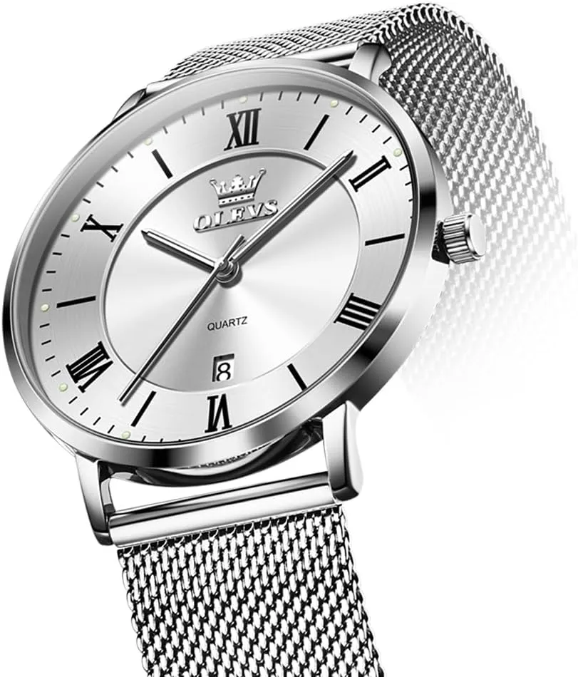 OLEVS Mens Gold Watches Analog Quartz Business Dress Watch Day Date Stainless Steel Classic Luxury Luminous Waterproof Casual Male Wrist Watches