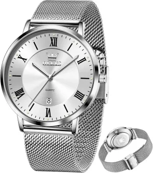 OLEVS Mens Gold Watches Analog Quartz Business Dress Watch Day Date Stainless Steel Classic Luxury Luminous Waterproof Casual Male Wrist Watches