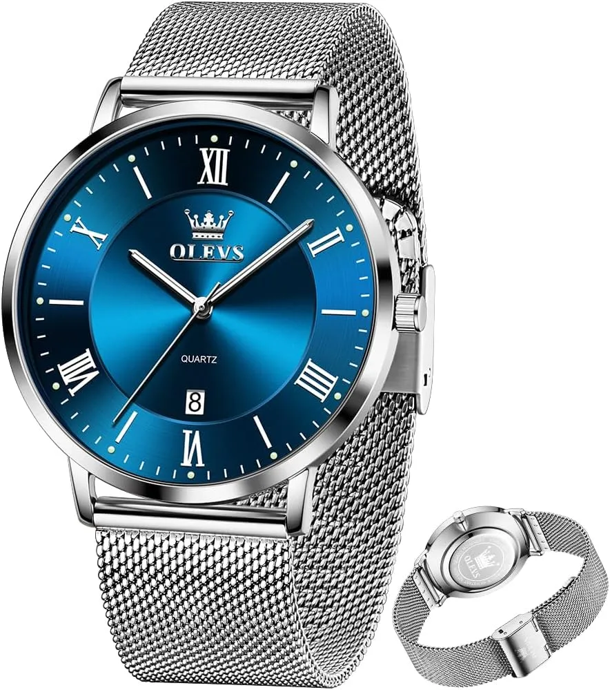 OLEVS Mens Gold Watches Analog Quartz Business Dress Watch Day Date Stainless Steel Classic Luxury Luminous Waterproof Casual Male Wrist Watches
