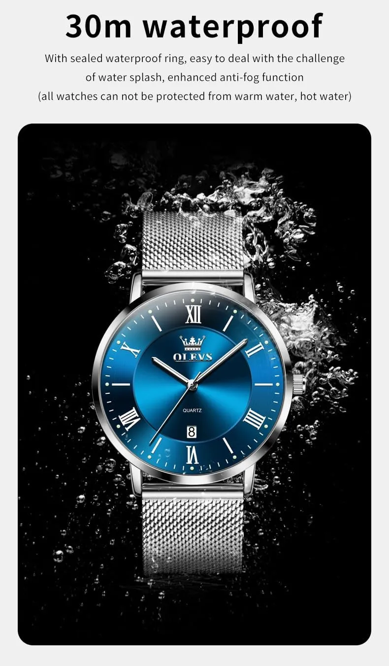 OLEVS Mens Gold Watches Analog Quartz Business Dress Watch Day Date Stainless Steel Classic Luxury Luminous Waterproof Casual Male Wrist Watches