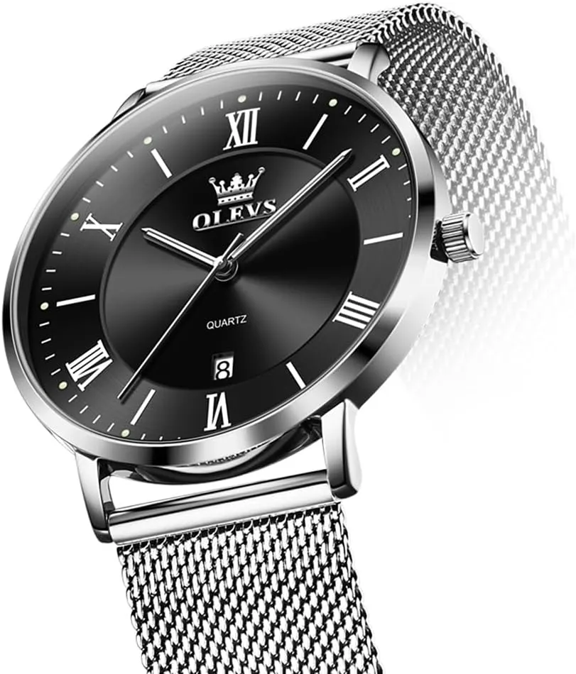 OLEVS Mens Gold Watches Analog Quartz Business Dress Watch Day Date Stainless Steel Classic Luxury Luminous Waterproof Casual Male Wrist Watches