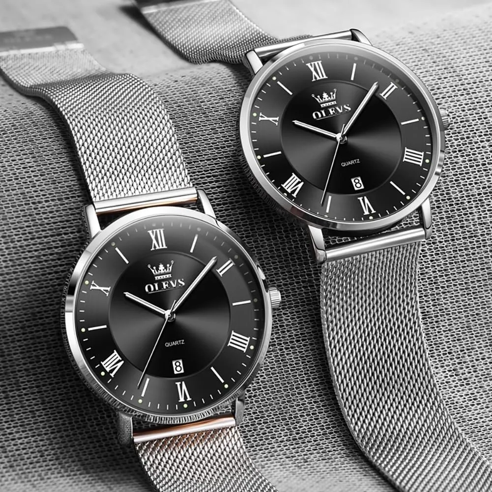 OLEVS Mens Gold Watches Analog Quartz Business Dress Watch Day Date Stainless Steel Classic Luxury Luminous Waterproof Casual Male Wrist Watches