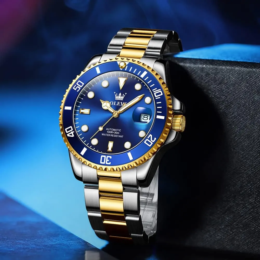 OLEVS Men's Mechanical Watch Hollow Out Waterproof Automatic Stringing Watch for Men