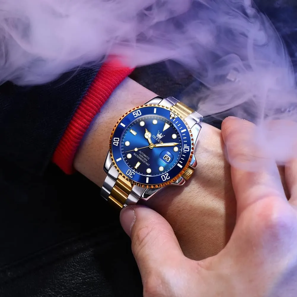 OLEVS Men's Mechanical Watch Hollow Out Waterproof Automatic Stringing Watch for Men