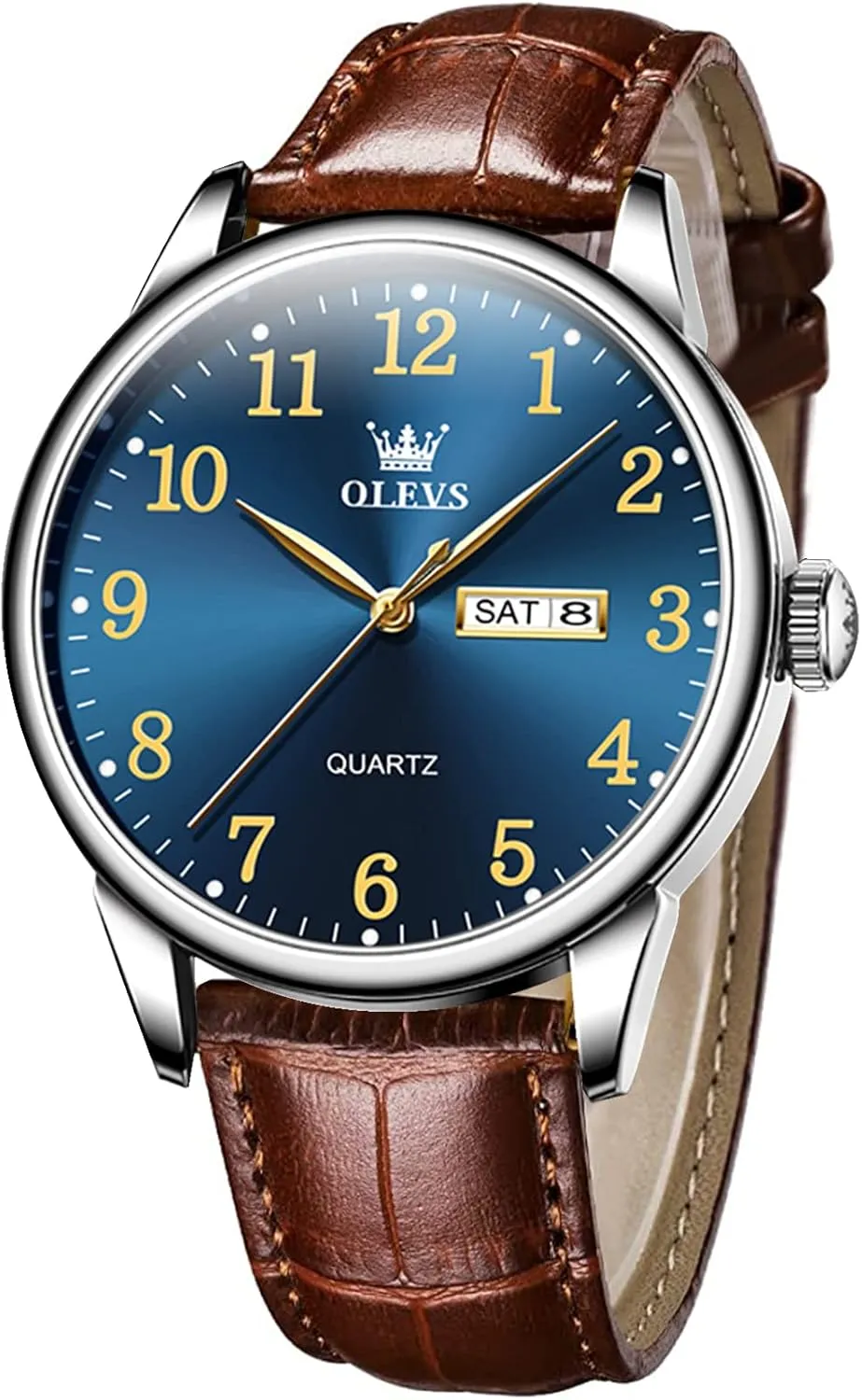 OLEVS Mens Watches with Leather Band Mens Leather Watch Classic Dress Luxury Watches for Men Waterproof Classy Quartz Analog Casual Watches Minimalist Simple Wristwatch relojes para Hombres