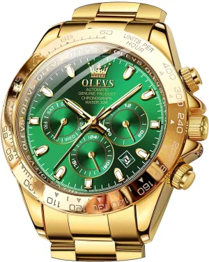 OLEVS Skeleton Watches for Men Luxury Diamond Wristwatch Automatic Mechanical Self Winding Luminous Waterproof