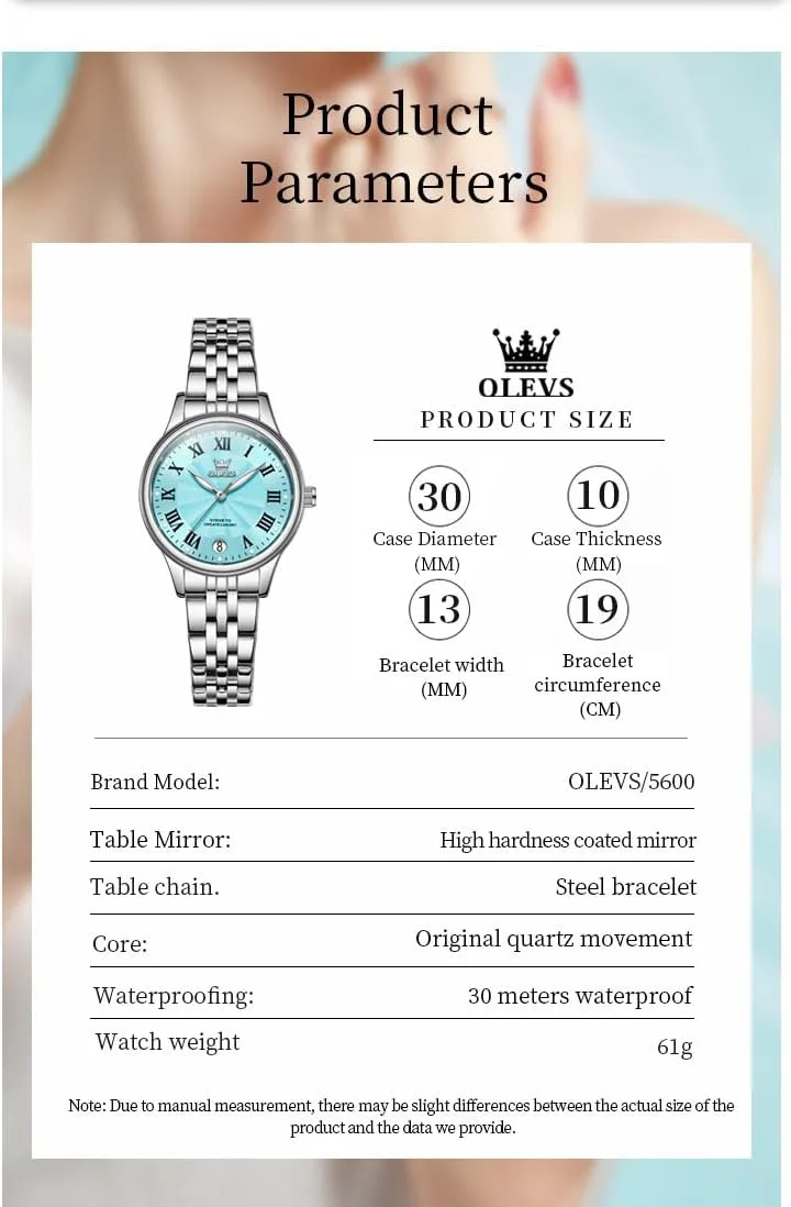 OLEVS Women Watches Business Dress Female Ladies for Small Wrist Watch Gold Silver Tone Stainless Steel Band Analog Quartz Day Date Waterproof Lady Watches