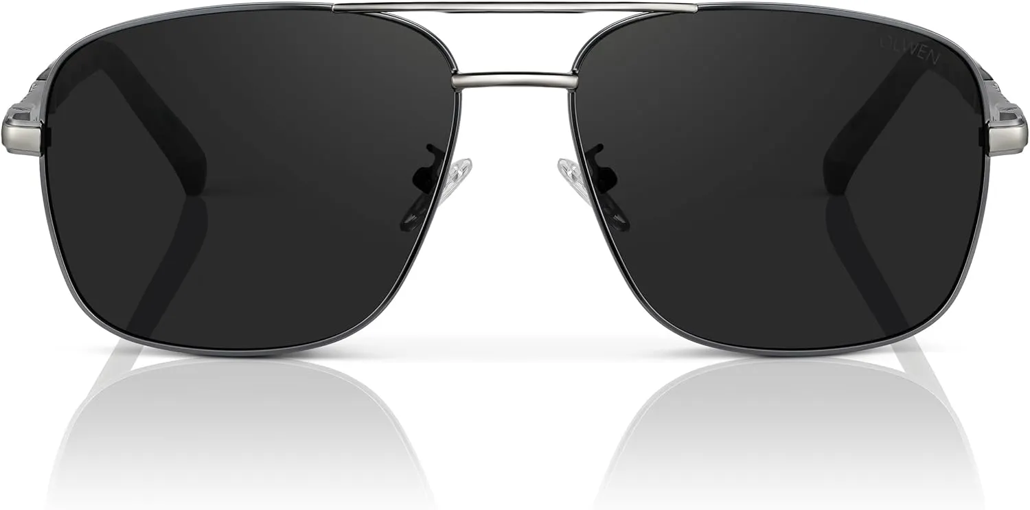 Olwen XXL Navigator Sunglasses For Large Heads (Polarized), Extra Large, Big and Tall, XL   Free Hard Case