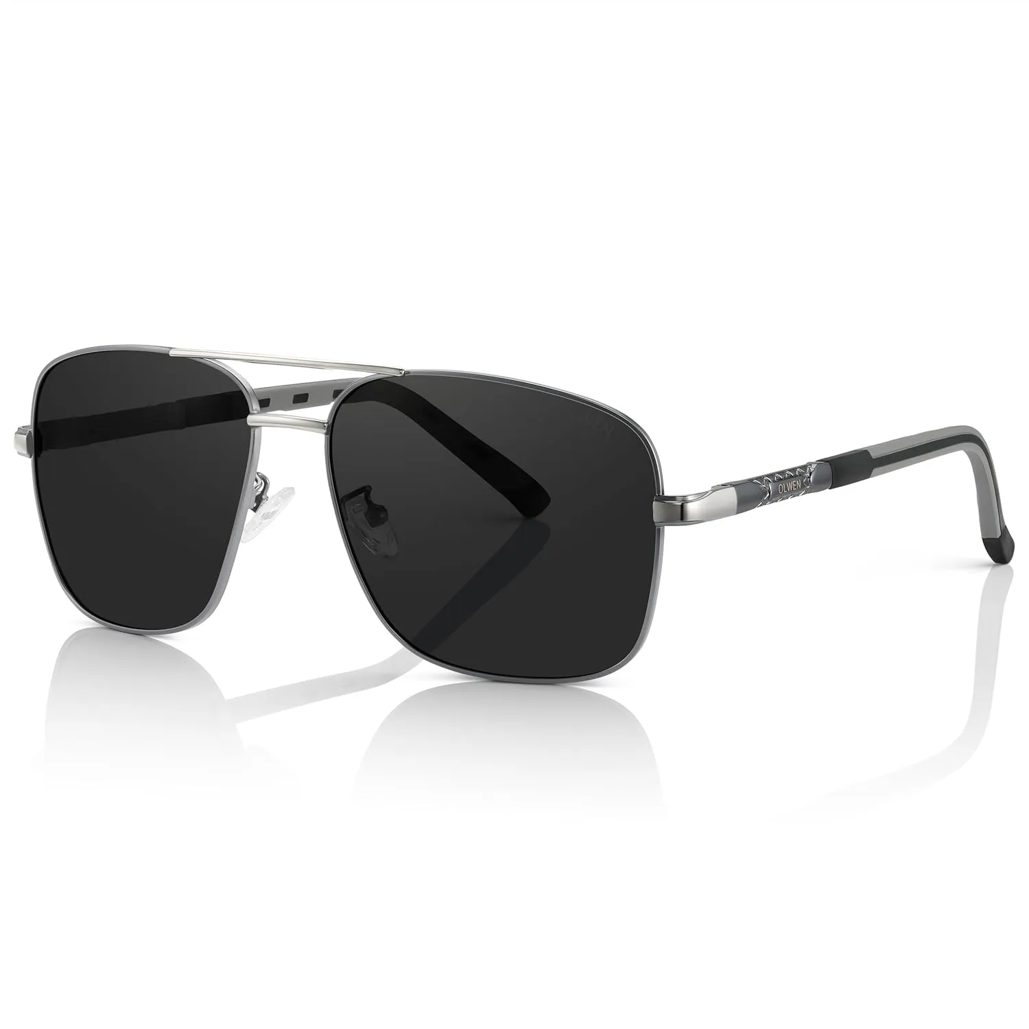 Olwen XXL Navigator Sunglasses For Large Heads (Polarized), Extra Large, Big and Tall, XL   Free Hard Case