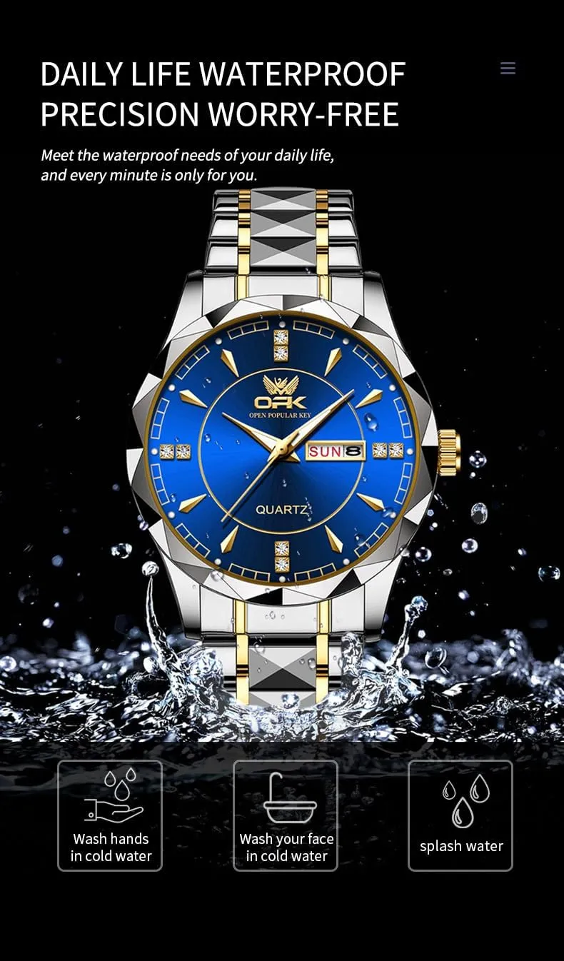 OPK Mens Watch Business Dress Large Analog Stainless Steel Watch for Men Day Casual Man Wrist Watches