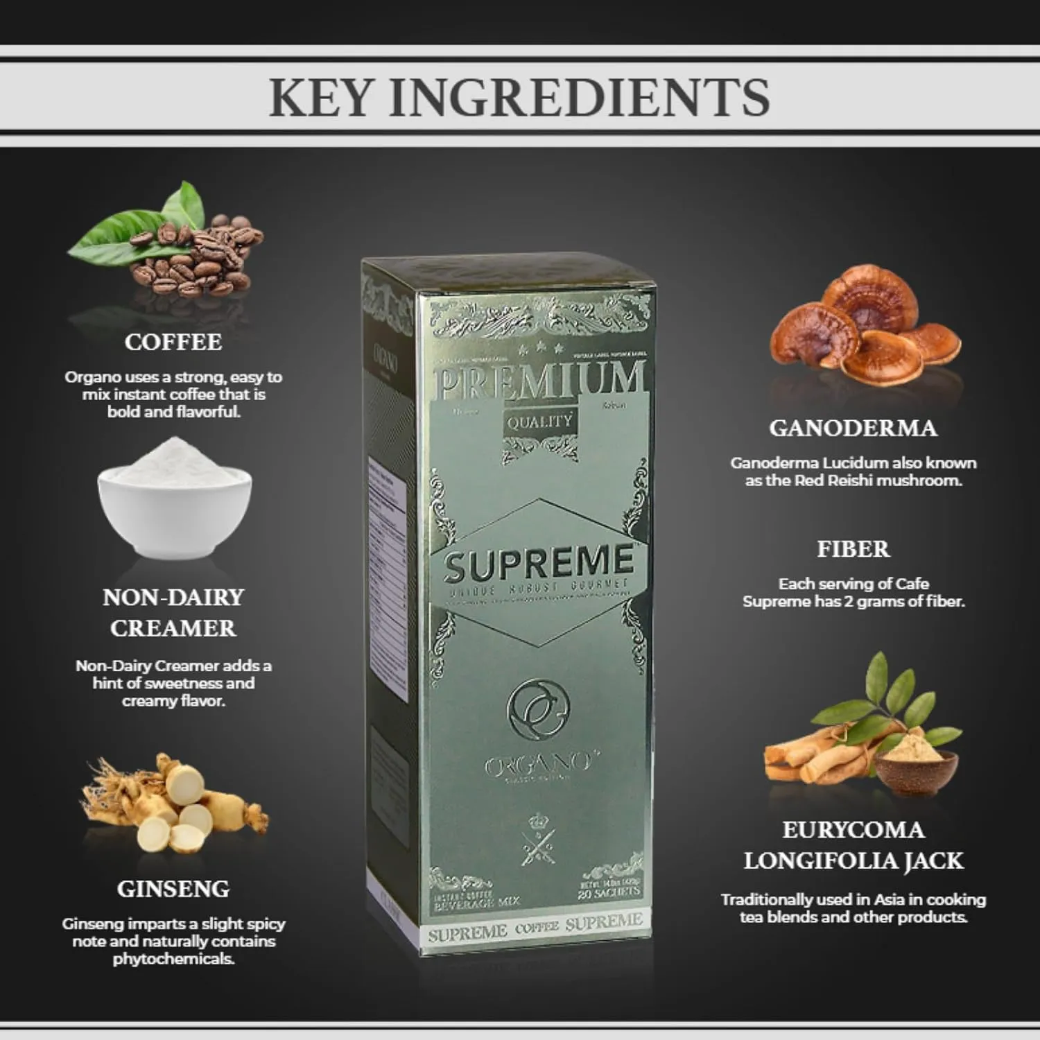 Organo Gold Cafe Supreme 100% Certified Ganoderma Extract Sealed