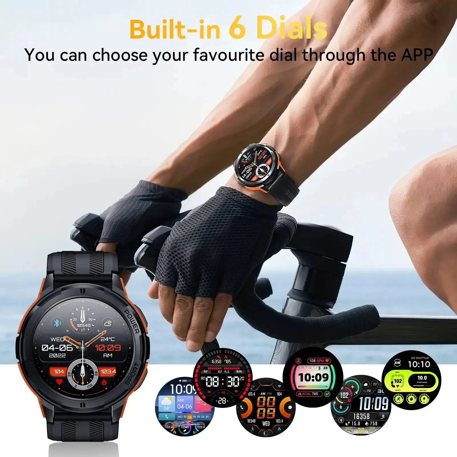 OUKITEL BT10 410mAh Battery Capacity 5ATM Waterproof Rugged Outdoor Watch