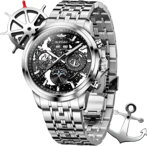 OUPINKE Men's Automatic Watch Self Winding Mechanical Luxury Wrist Watch Sapphire Crystal Tungsten Steel