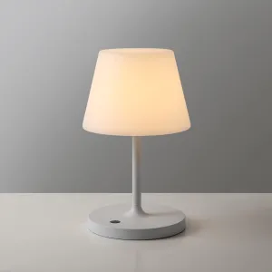 Outdoor Battery Operated Table Lamp Waterproof, 4000mAh Cordless Table Lamp Rechargeable, Touch Dimmable Desk Lamp, LED Night Light for Patio Camping Restaurant Home, H9.6in, White