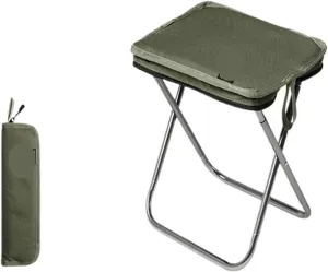 Outdoor Folding Stool Aluminum Folding Stool Outdoor Recreational Camping Picnic Fishing Easy Folding Stool Small Folding Stool(Green)