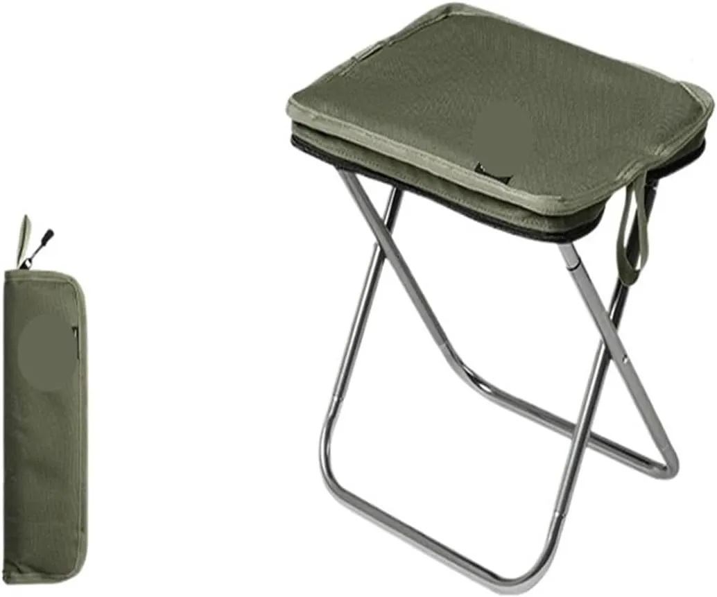 Outdoor Folding Stool Aluminum Folding Stool Outdoor Recreational Camping Picnic Fishing Easy Folding Stool Small Folding Stool(Green)