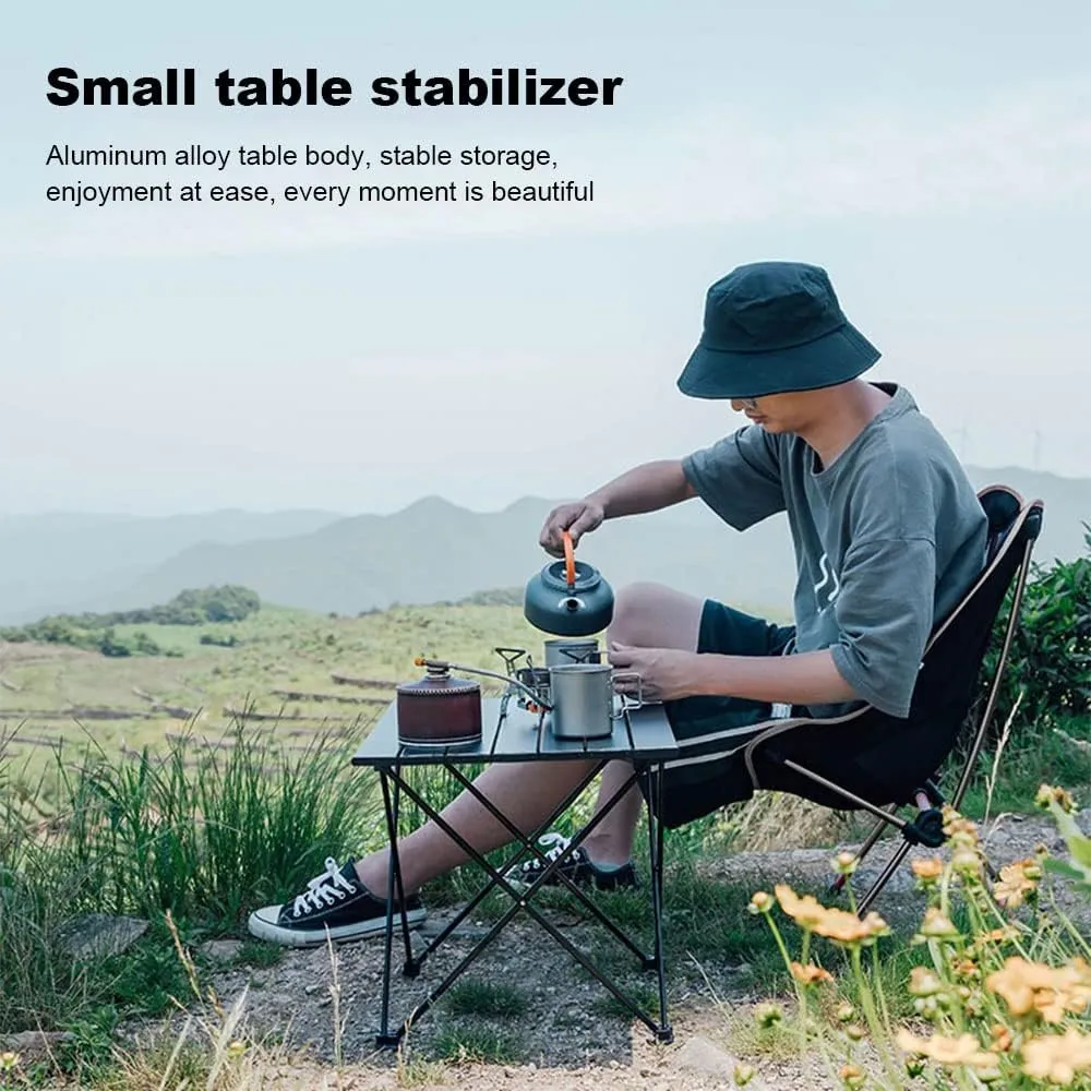 Outdoor Folding Table and Chair Set, Ultra-Light Aluminum Alloy Camping Gear, Egg Roll Table, Stool Included,Suit,A