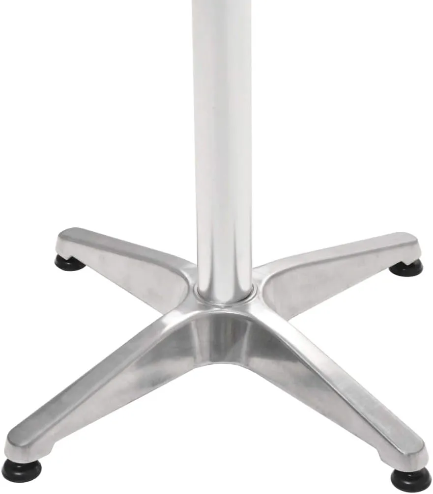 Outdoor Table Silver Aluminum, Camping Dining Side Tables, Console Furniture for Patio, Balcony, Living Space 23.6 x 23.6 x 27.6 in