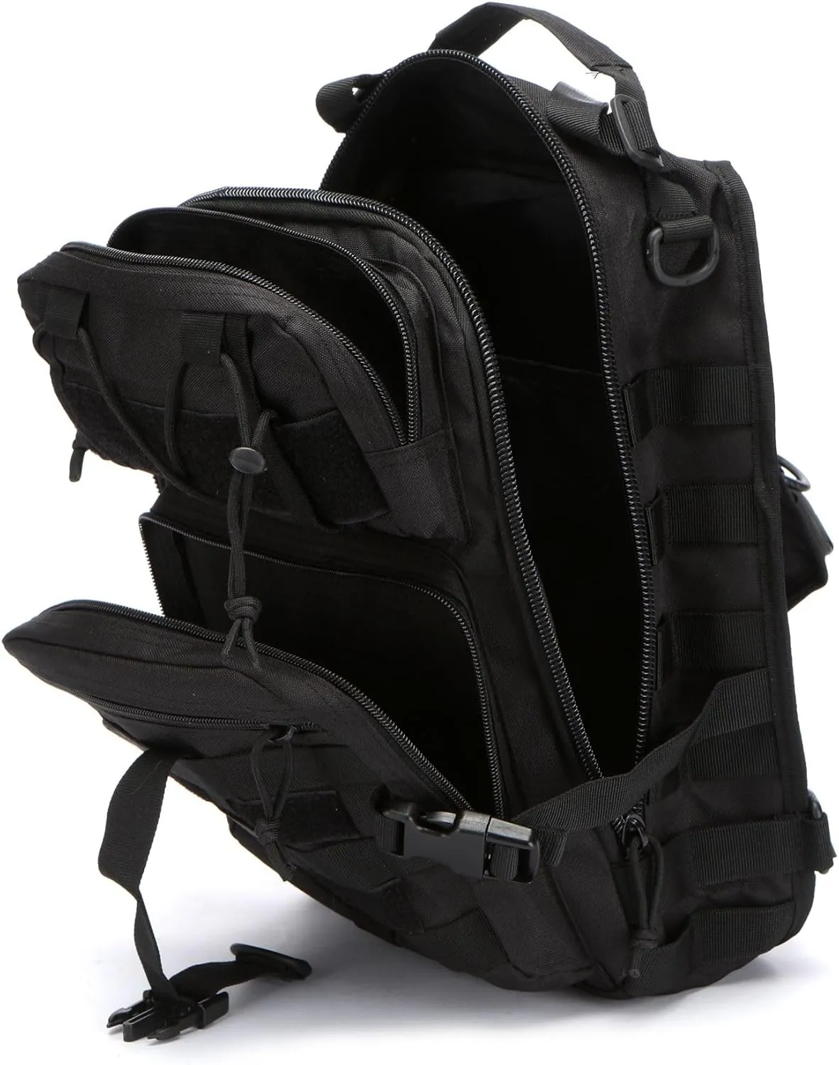 Outdoor Tactical Bag Fishing Military Sport Bag Pack Sling Shoulder Backpack for Every Day Carry (Black)