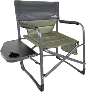 OUTSIDER Portable Directors Camping Chair, Lightweight Folding Aluminum Outdoor Chair with Side Table and Storage Pouch for Camping, Lawn, Sports and Fishing, Heavy Duty Supports 500lbs