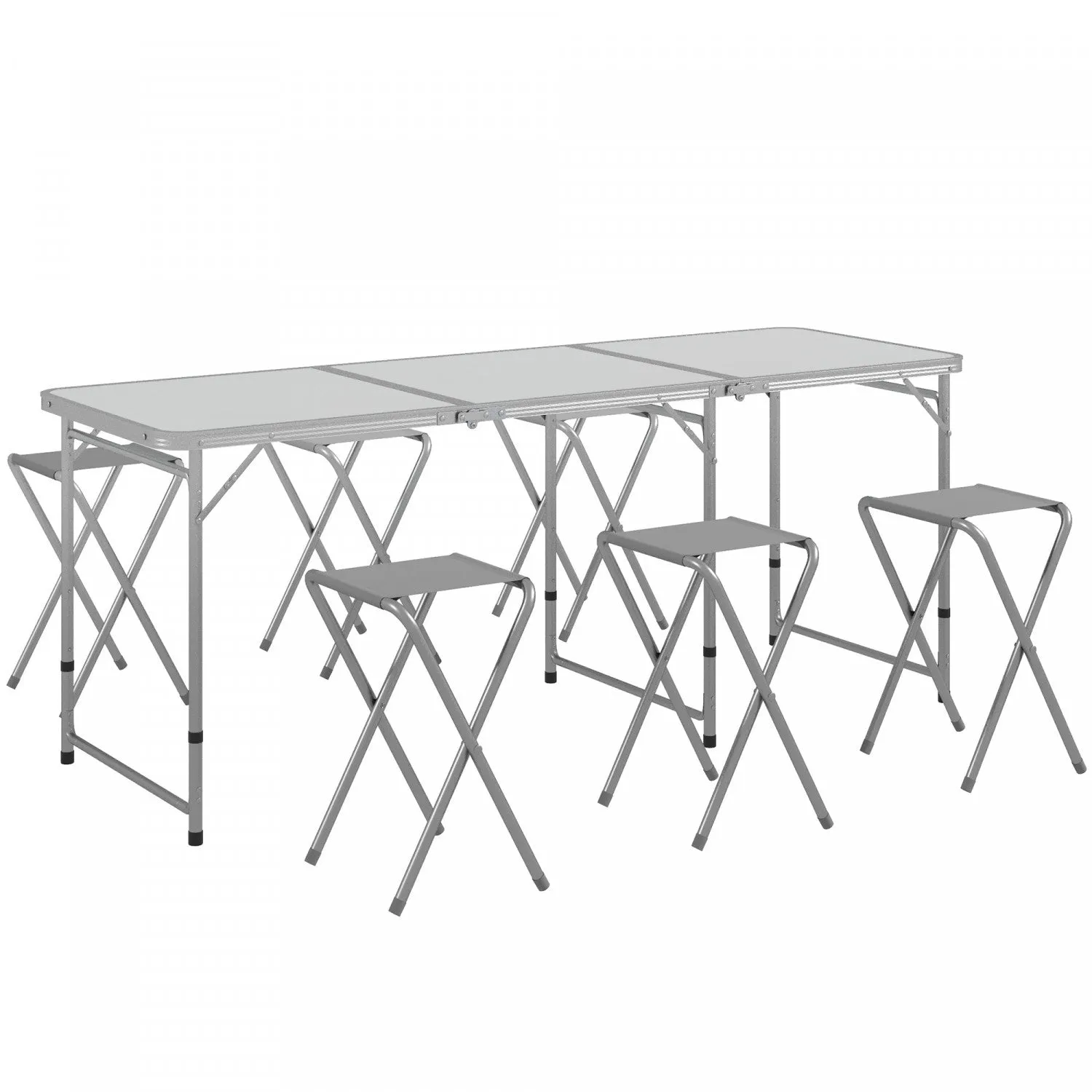 Outsunny Camping Table And Chairs Folding Picnic Table And 6 Stools|Outsunny Table Et Chaises De Camping, Table De Pique-nique Et 6 Tabourets
