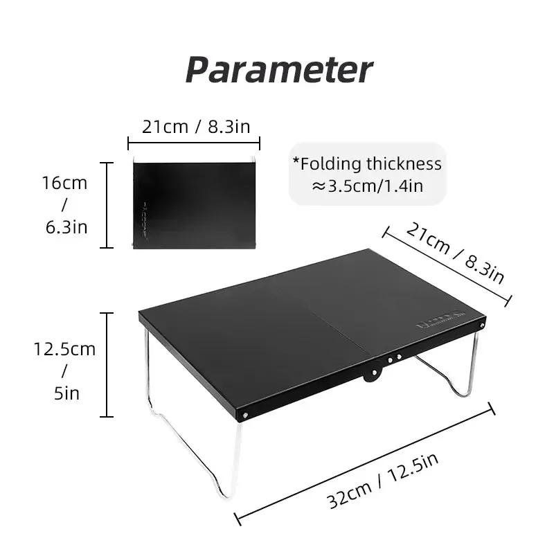 PACOONE Portable Folding Camping Table Ultralight Aluminum for Outdoor Use
