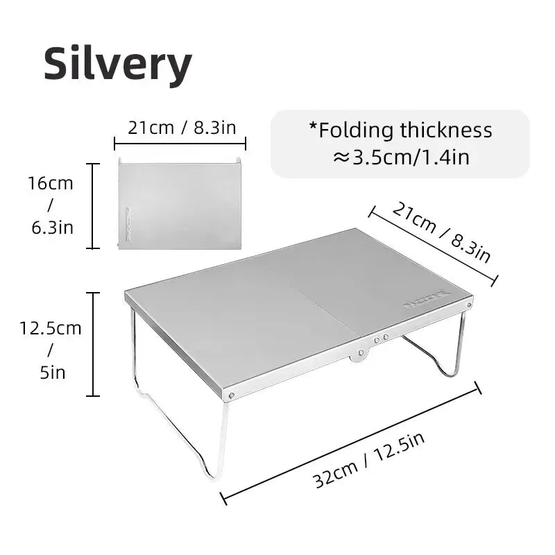 PACOONE Portable Folding Camping Table Ultralight Aluminum for Outdoor Use