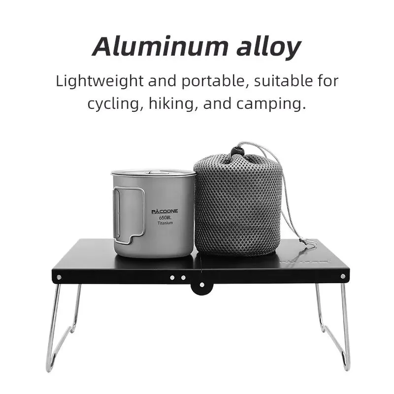 PACOONE Portable Folding Camping Table Ultralight Aluminum for Outdoor Use