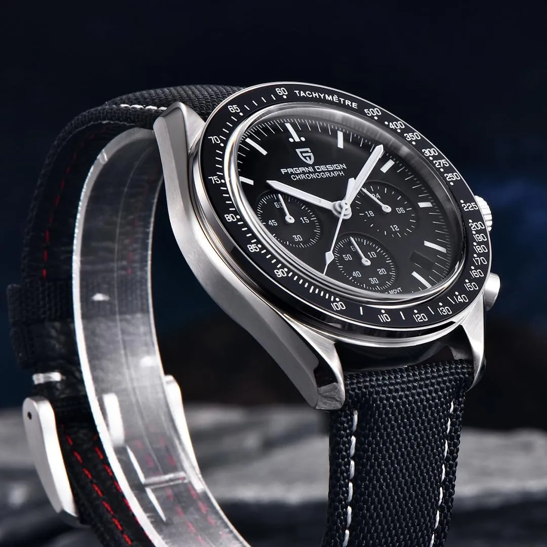 Pagani Design 1701 Watch Men's Quartz Chronograph Japan Vk63 Sports Stainless Steel Bracelet 100m Waterproof Sports Watch