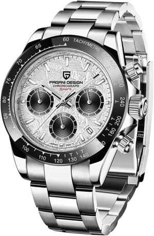 Pagani Design Daytona Homage Men's Quartz Watches Japan Movement Ceramic Bezel Stainless Steel Band Screw-in Crown Waterproof Sport Chronograph Watch