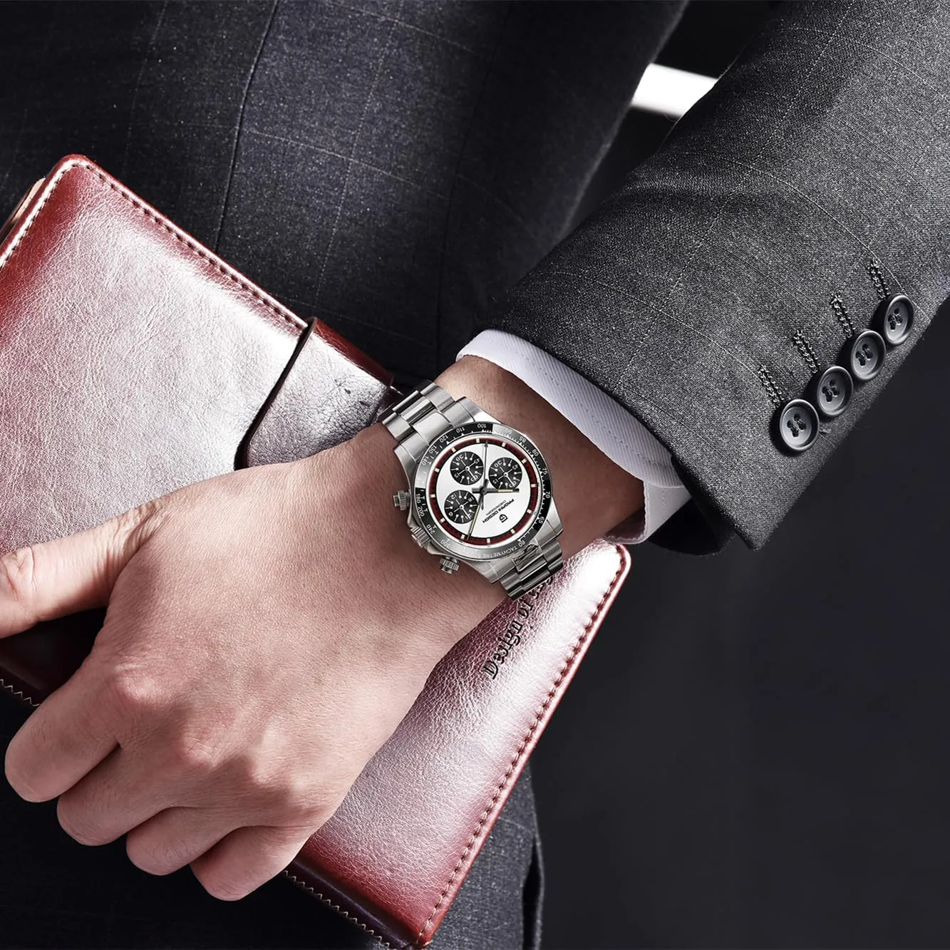 Pagani Design Men's Watches Sapphire Stainless Steel 100M Waterproof Luxury 40mm Sports Quartz Chronograph Wrist Watches