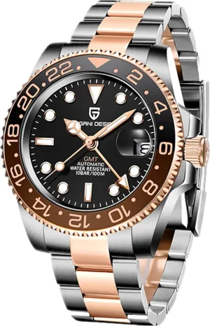 Pagani Design Watches for Men Automatic GMT Watch Japan NH34 Movement Sapphire Glass Stainless Steel 40MM Super Luminous Waterproof Wrist Watch