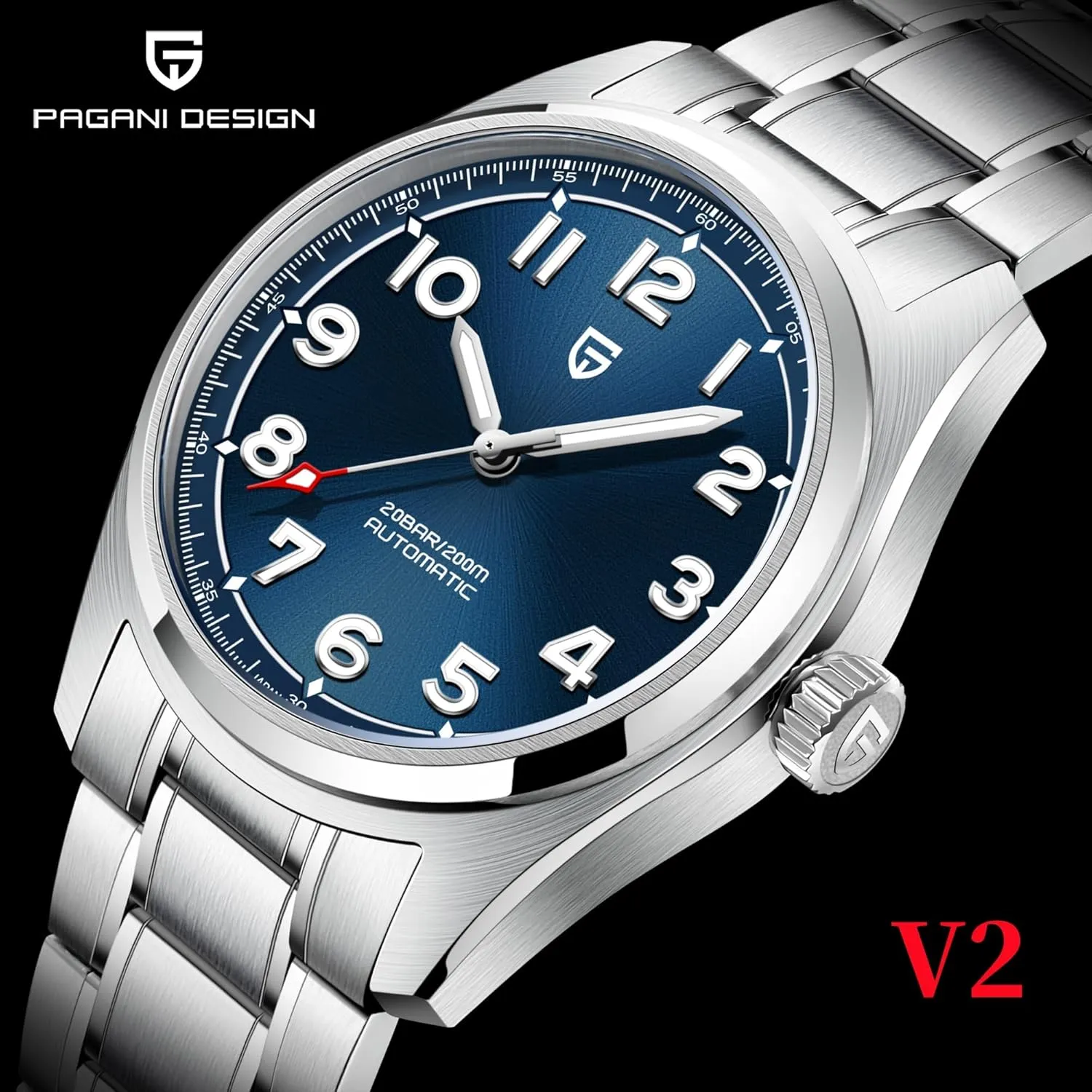 Pagani Design Watches Men Japanese NH35 Movement Automatic Dive Mechanical Sport Waterproof Sapphire Glass Stainless Steel Wrist Watch