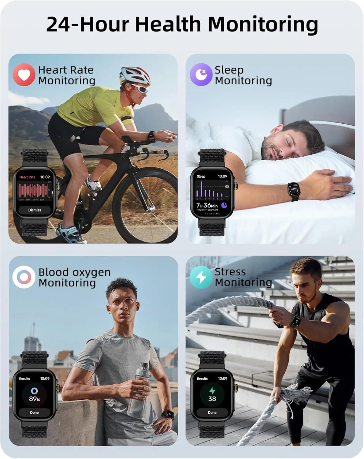 Parsonver Built-in GPS Smart Watch for Men Women with Bluetooth Calling, GPS Fitness Activity Tracker 100  Sport Modes, Heart Rate Sleep Monitor, Waterproof Pedometer for Android & iPhone(Two Bands)