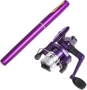 Pen Shaped Telescopic Fishing Rod with Fishing Reel Pocket Foldable Fishing Rod Reel Set Small Pen Fishing Rod Set