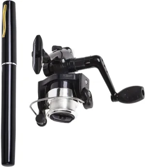Pen Shaped Telescopic Fishing Rod with Fishing Reel Pocket Foldable Fishing Rod Reel Set Small Pen Fishing Rod Set