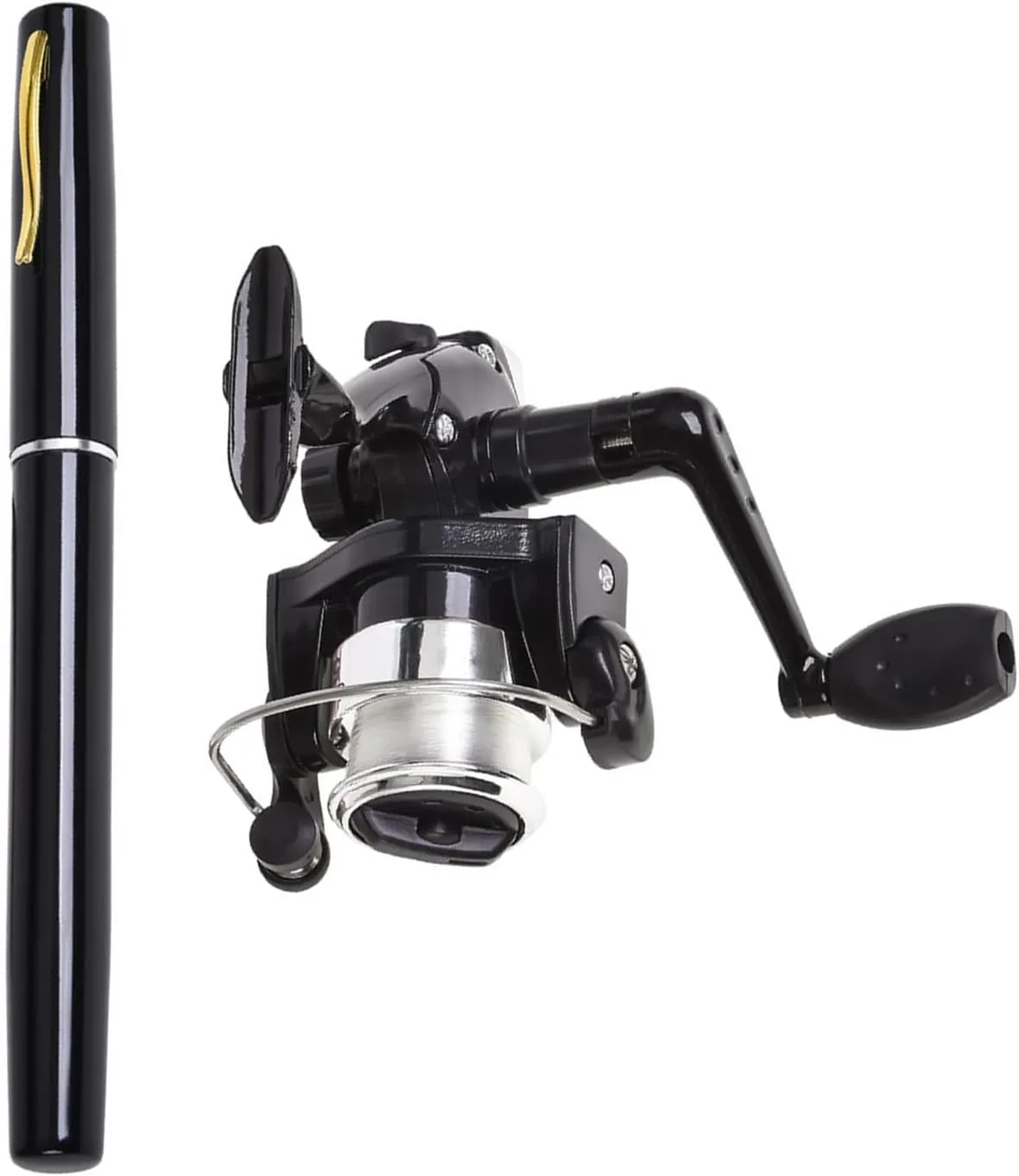 Pen Shaped Telescopic Fishing Rod with Fishing Reel Pocket Foldable Fishing Rod Reel Set Small Pen Fishing Rod Set