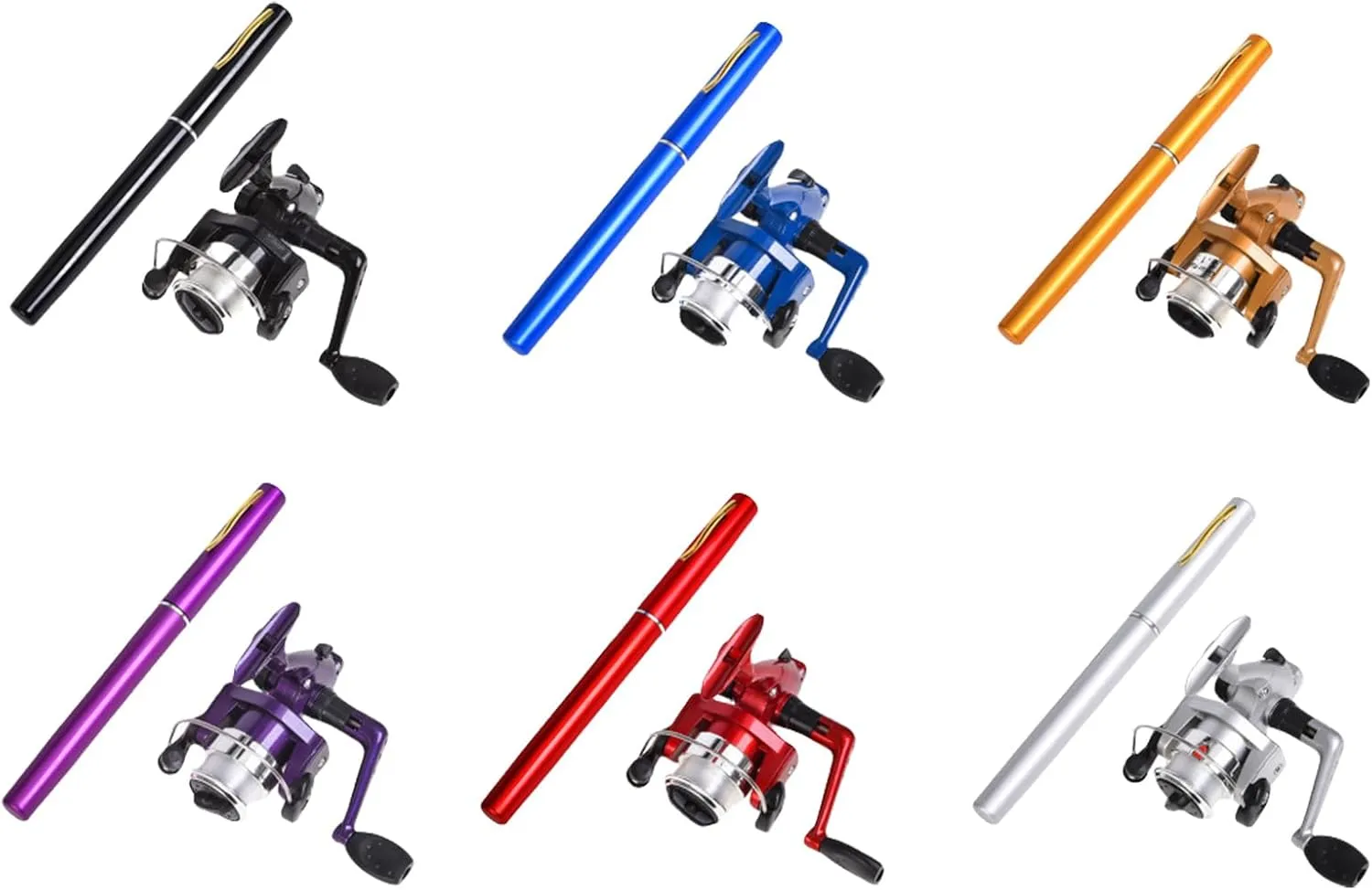 Pen Shaped Telescopic Fishing Rod with Fishing Reel Pocket Foldable Fishing Rod Reel Set Small Pen Fishing Rod Set