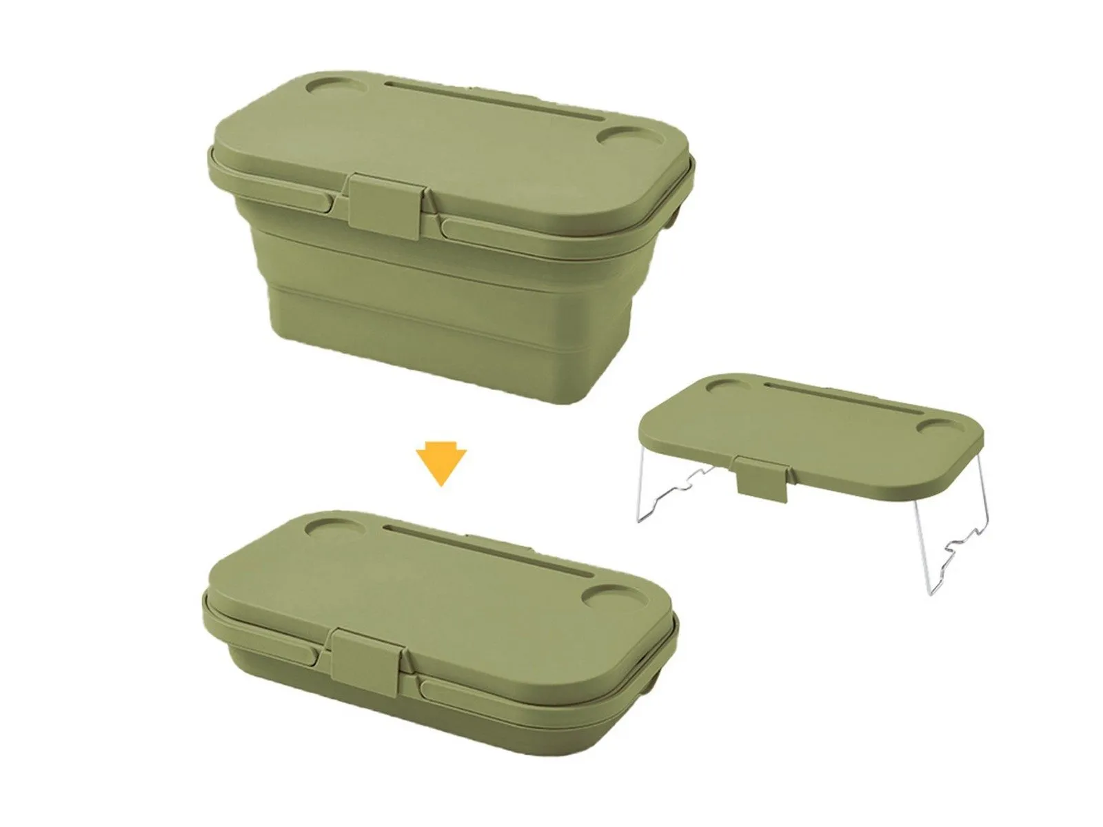 Picnic - Invitation-only sale Outdoor Eco-friendly technology Collapsible Basket Lid Camping Green for with