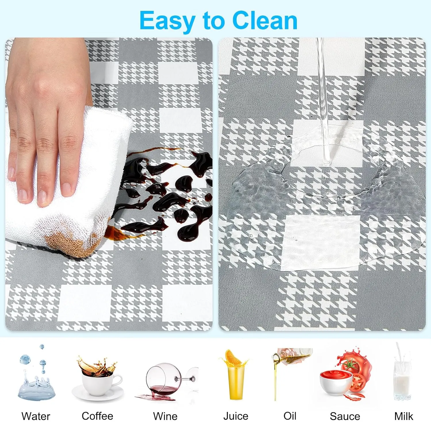 Picnic Table Cover with Bench Covers Portable Table Cloth Built-in Storage Pocket Picnic Table Covers with Elastic Waterproof Camping Essentials for RV Camping