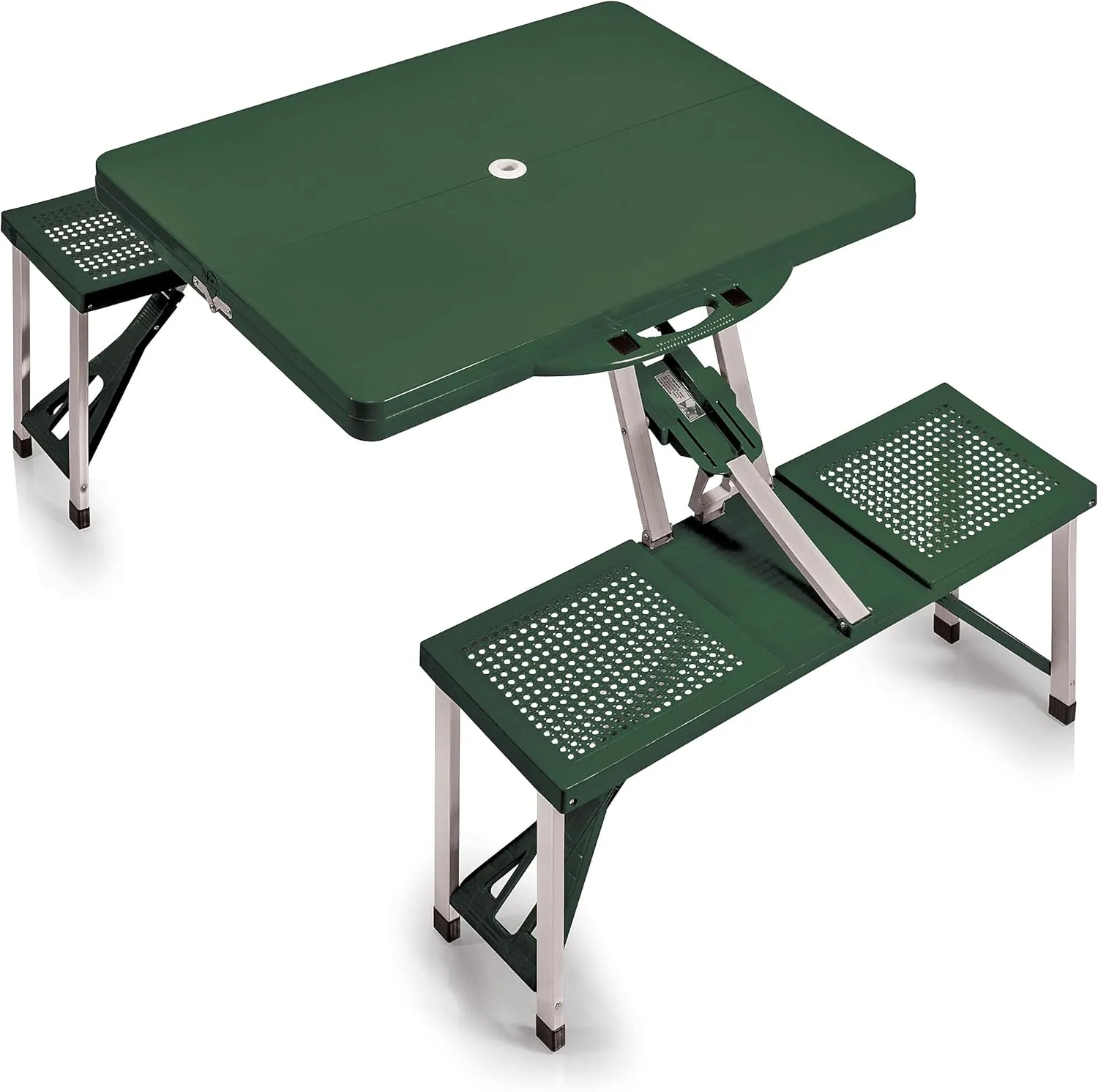 PICNIC TIME Folding Picnic Table, Camping Table, Outdoor Table with Umbrella Hole